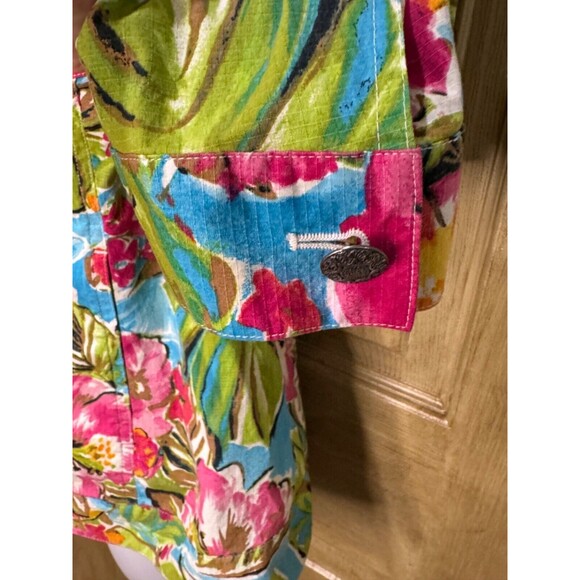Chico’s Women’s Bright Floral Light Weight Jacket Size 1 - Picture 4 of 6